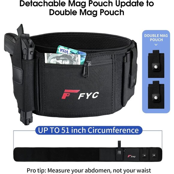 Belly Band Holster for Concealed Carry-Holster for Women or Men (Black) - Picture 7 of 9